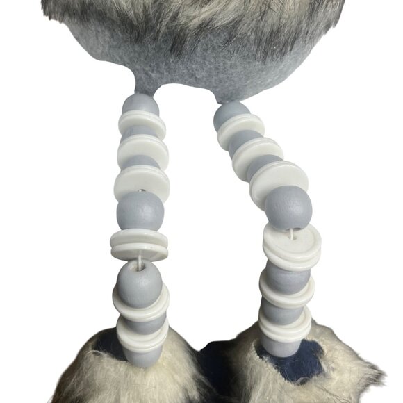 Boscovs Festive Gnome Sitting Shelf Plush Decoration Faux Fur Accents Buttons - Picture 5 of 6